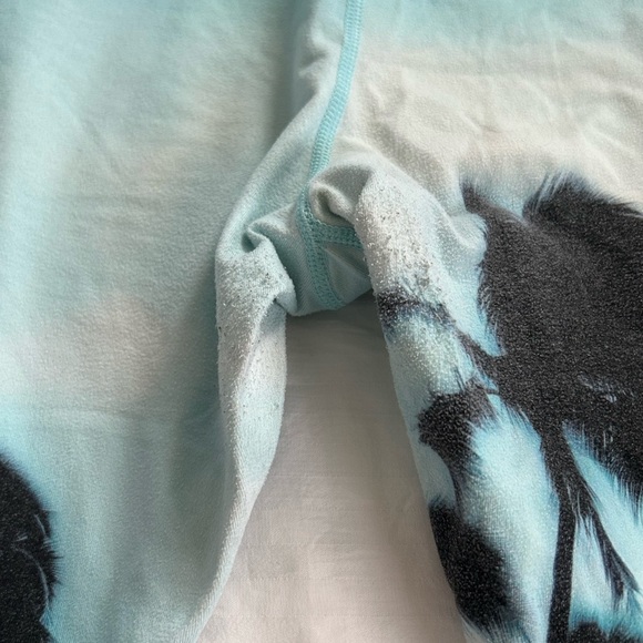 Betsey Johnson Blue and Black Palm Leggings Sz L - Picture 6 of 6